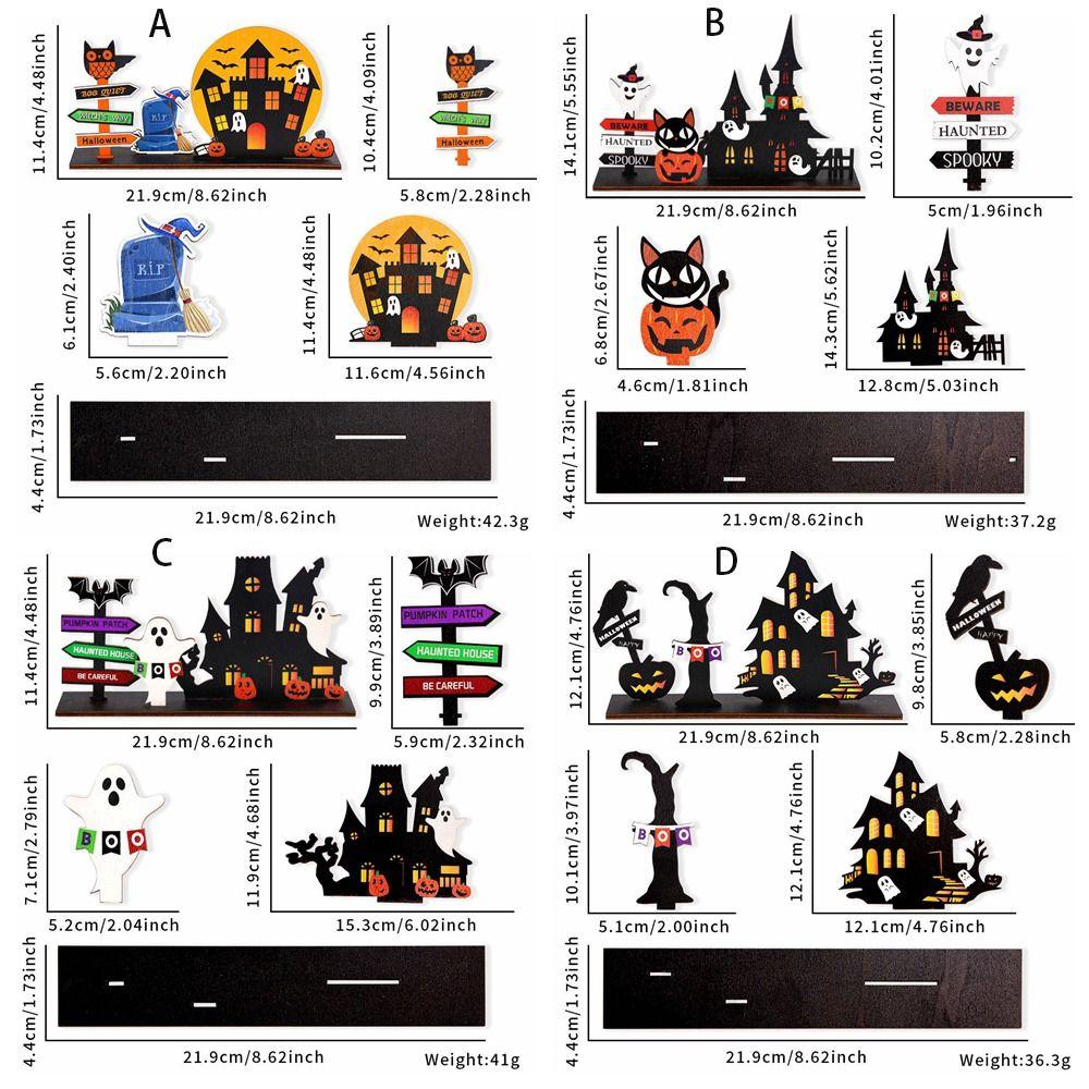 3D Ghost Castle Desktop Ornament Cartoon Halloween Decoration Stand Scene Layout