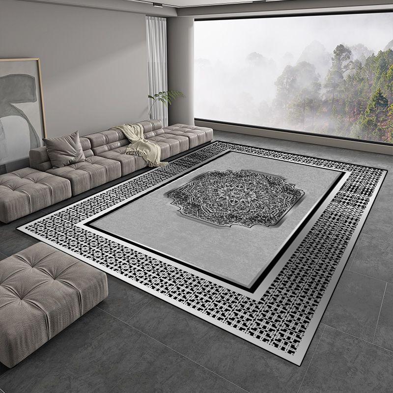 Helle Luxus Graue Große Teppiche für Wohnzimmer Europäisch Schlicht Schlafzimmer Dekoration Teppich Weich Rutschfest Lounge Couchtische Matte