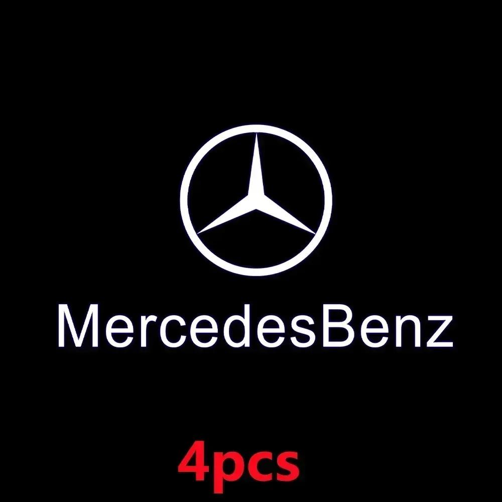 C200 E200 New For Mercedes Benz 4Pcs Car Door Courtesy Light HD Welcome Lamp For Mercedes Benz Coupe C180 C63 W204 W205 X164 GLC