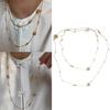 Elegant Sweater Necklace Adornment Elegant Layered Pumpkin Beads Necklace Adornment for Casual and Formal Occasions