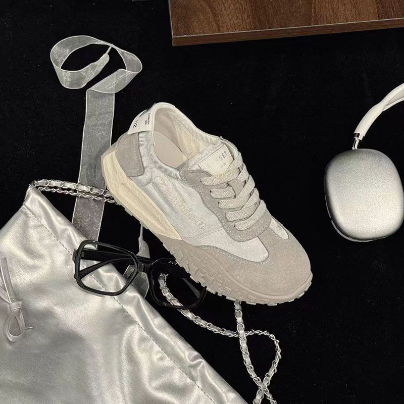 

Thin breathable little white shoes silver women s shoes spring and summer casual platform sneakers 40 серый