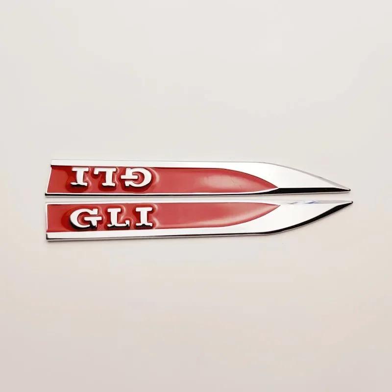 For VW VOLKSWAGEN 2026 New 1Pairs 3D Metal Car GLI Logo Letters Front Side Fender Badge Emblem Sticker For VW Sagitar Jetta GLI
