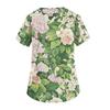 Women's V-neck Fashion Casual Printed Tops And Protective Workwear