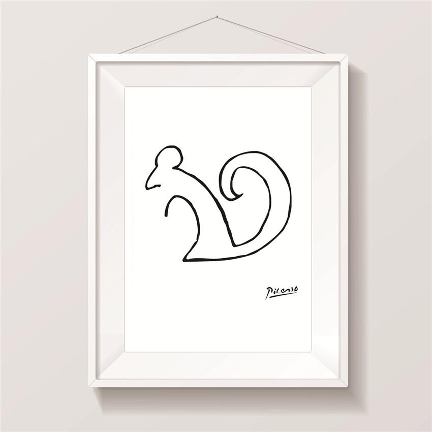 

Картина Пикассо Абстрактное искусство Печать на холсте Настенная живопись Животные Собака Плакат Скандинавский постер Настенные картины для гостиной 30x40cm No Framed