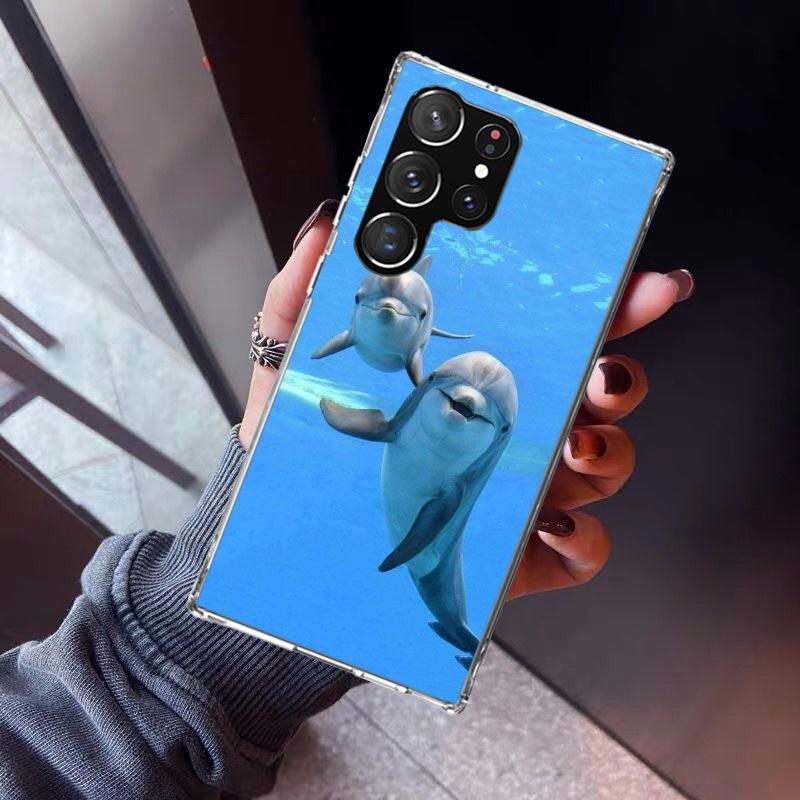 

Ocean Animal Cute Dolphin Phone Case For Samsung Galaxy S23 S24 S25 Edge S26 Ultra S22 + S21 Plus S20 FE Cover Silicone Print Sh Samsung S25 Edge
