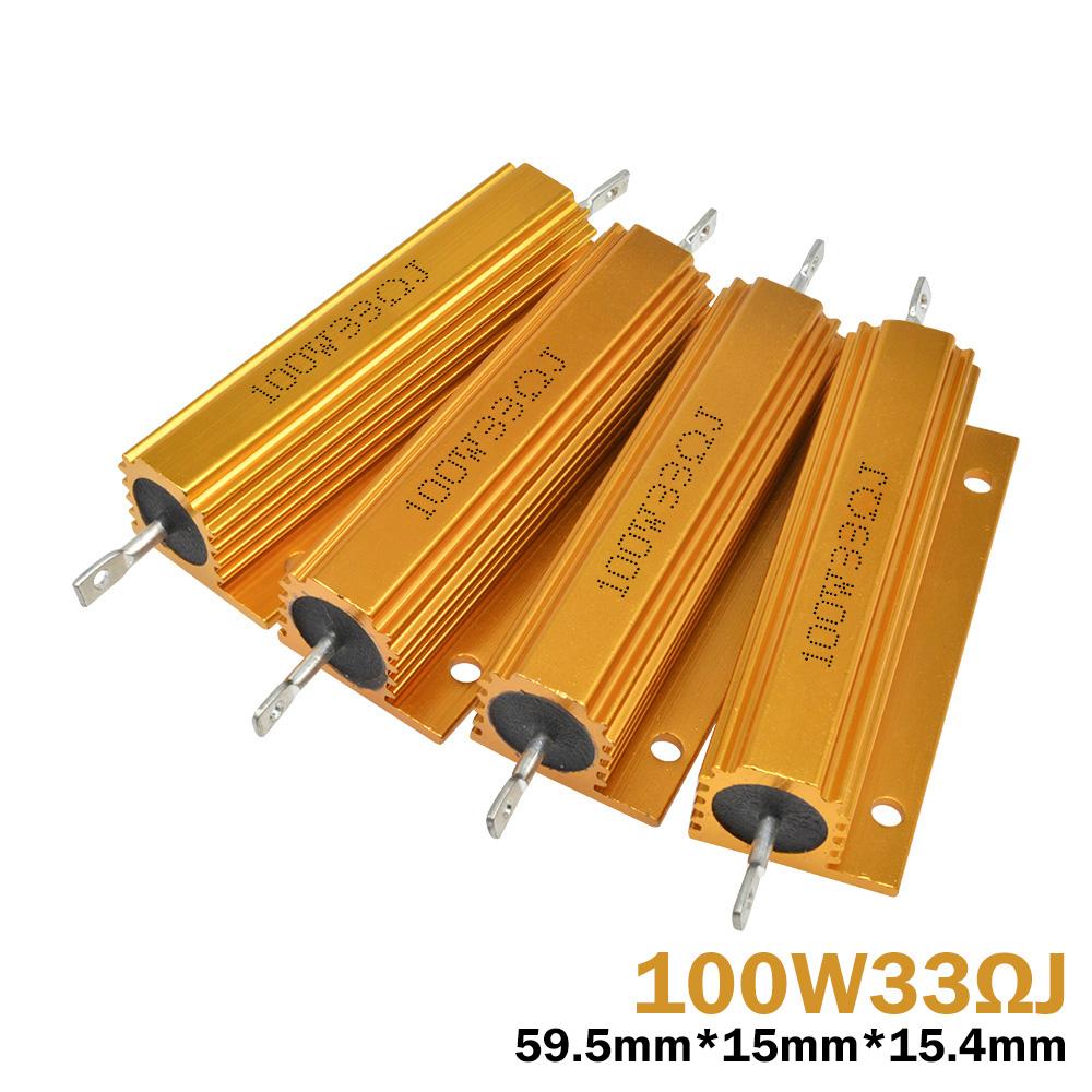 50W 100W Aluminum Power Metal Shell Case Wirewound Resistor 20R ~ 100R 20 22 30 33 50 100K Ohm Load Resistance RX24 Lgmopnrq