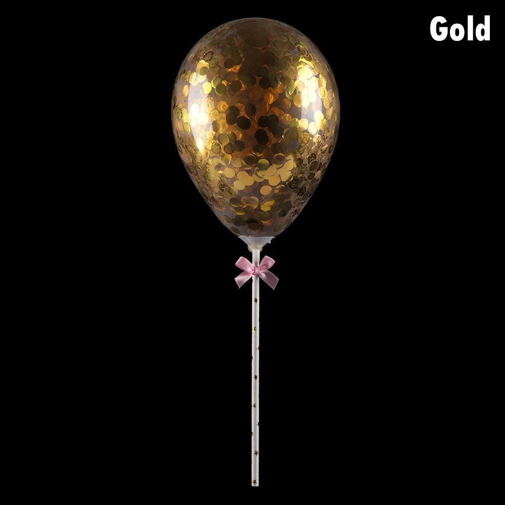 5 inches  Shower Party Supplies Birthday Transparent Balloon Cake Topper Cake Decoration Confetti Balloon