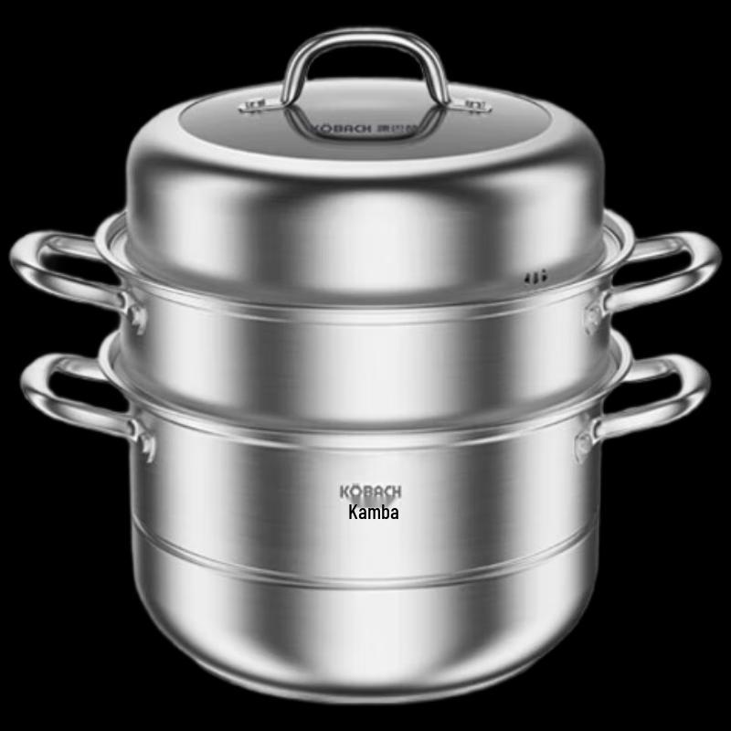 KABACH 304 Stainless Steel 3-Layer Steamer Pot