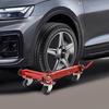 Lever Type Red Car Wheel Dolly, 1 Ton (2204 lbs) High Capacity Vehicle Mover, Low Profile Tool for Moving Stuck or Parked Cars
