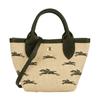 Faltbarer Korb mit gesticktem Logo Abnehmbarer Schultergurt Strohstruktur Leinwand Mini Schultertasche Umhängetasche Tragetasche Damen Taschen 10206HCF292