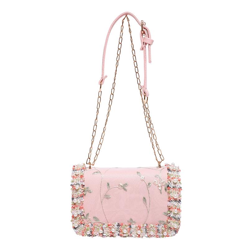 Korean Style Lace Crossbody Chain Bag for Women - Fashionable and Trendy Small Handbag