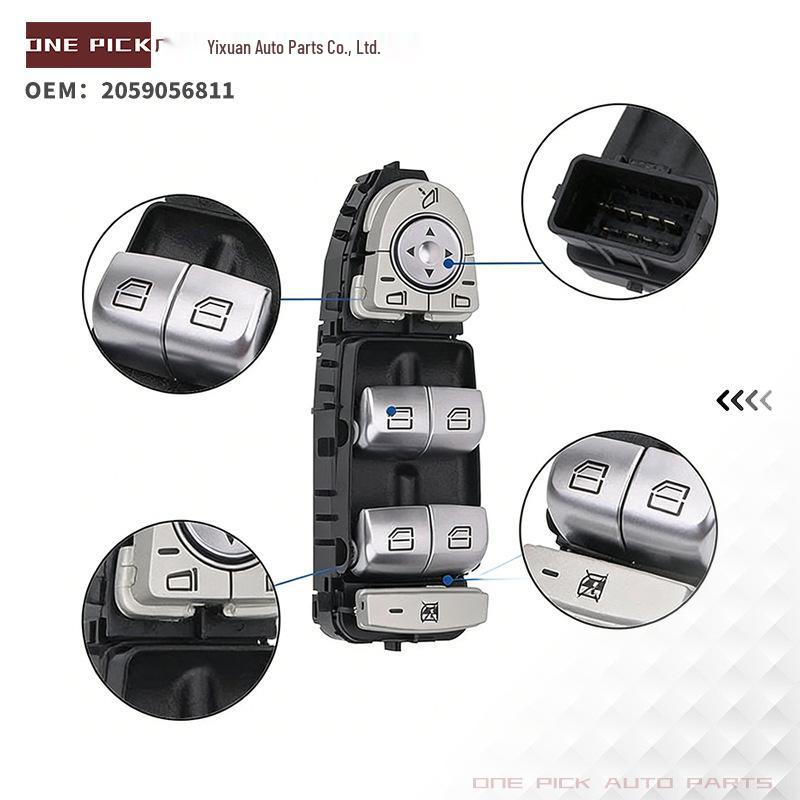 2059056811: Compatible pour Mercedes-Benz Classe C Interrupteur de Lève-vitre Électrique avec Fonction de Pliage.