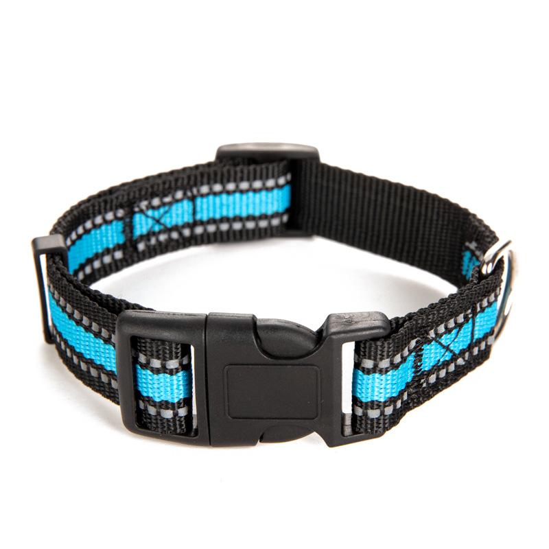 

Reflective Dog Collar Adjustable Safety Nylon Pet Collars Sturdy & Durable Suitable for Large,Medium and Small Dogs Pet Supplies L neck 24-45cm озеро синий