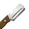 Vegetable Peeler with Wood Handle Stainless Steel Bottle Opener Fruit Potato Peeler for Ginger Herbs Ergonomic Rust-Proof Essential Kitchen Tool for