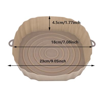 23Cm Air Fryers Oven Baking Tray Fried Chicken Basket Mat Air Fryer Silicone Pot Replacemen Grill Pan Accessories