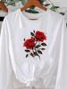(Asian Size) butterfly flower cute Graphic Tee o-neck Print T Shirt Casual Clothing Women autumn winter spring Fashion Top Long Sleeve T-shirts