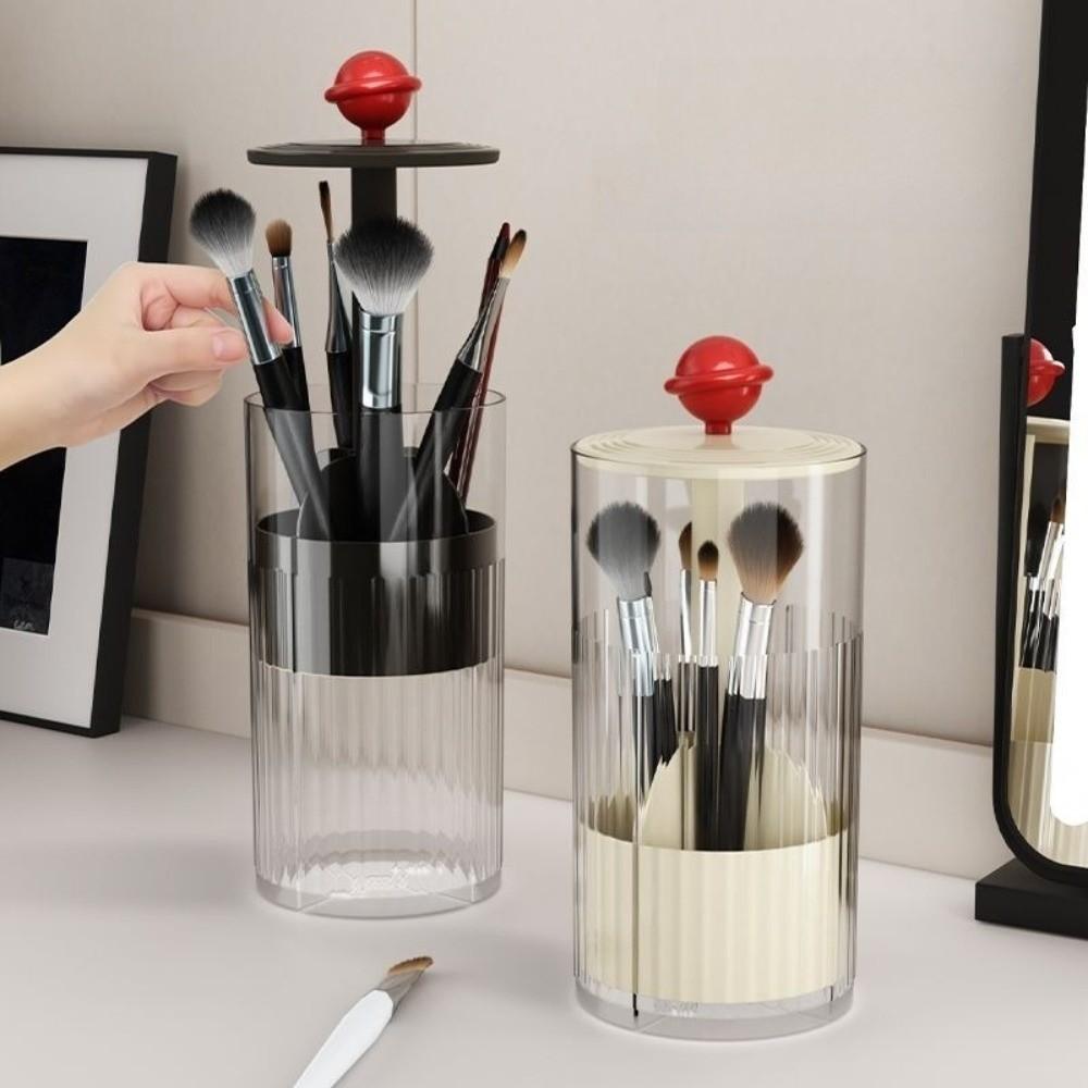 Automatic Lifting Makeup Brushes Holder Plastic Cosmetic Brushes Storage Box  Dresser