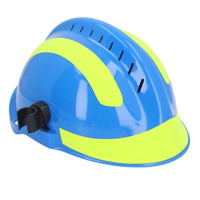 Rescue Hard Hat Adjustable Lining Heat Resistant Shock Absorbing Slotted Construction Safety Work Helmet Blue