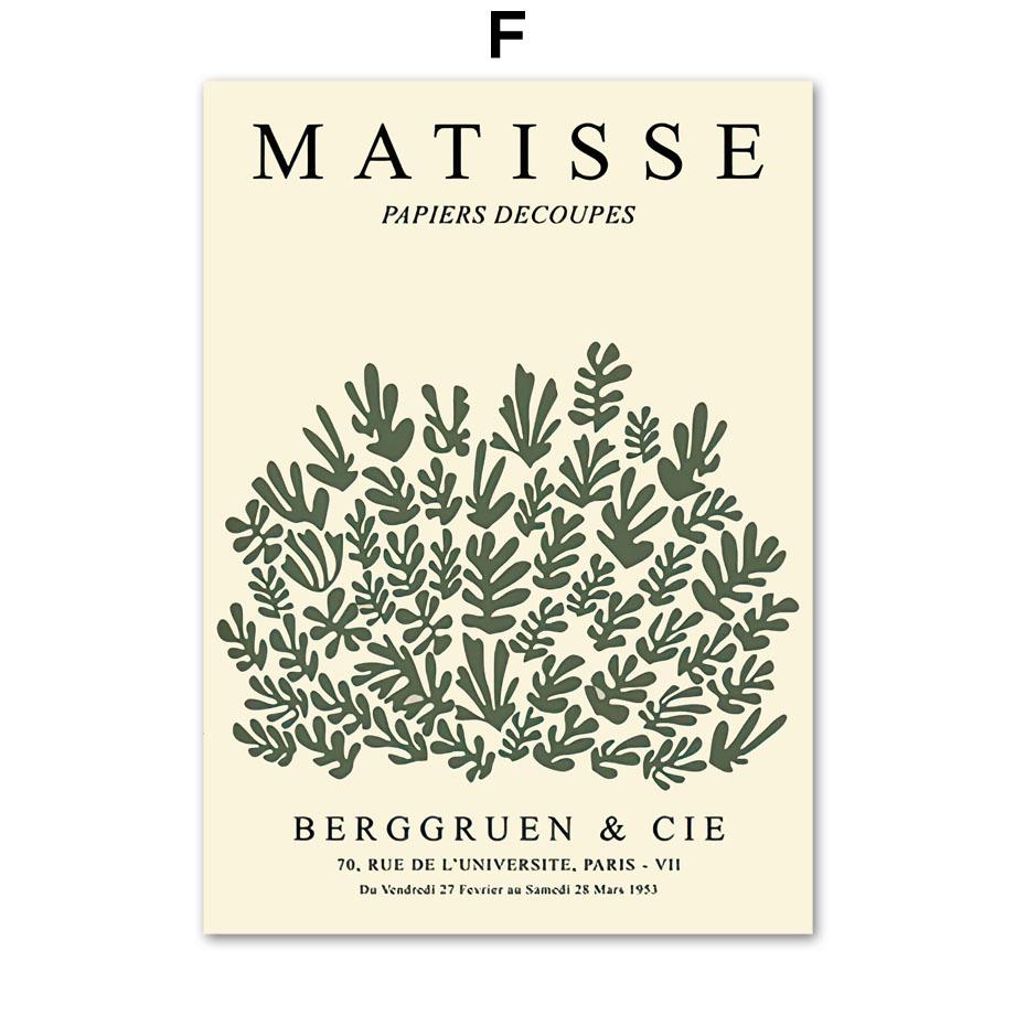Matisse Abstract Flower Woman Posters Museum Wall Art Print Canvas Painting Sage Green Trendy Wall Pictures Living Room Decor
