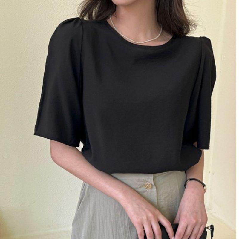 South Korea Foreign Orders Japan Round Neck White Loose and Simple Summer Pullover Half Length Half Sleeve T-shirt Bottoming Shirt Tops Women