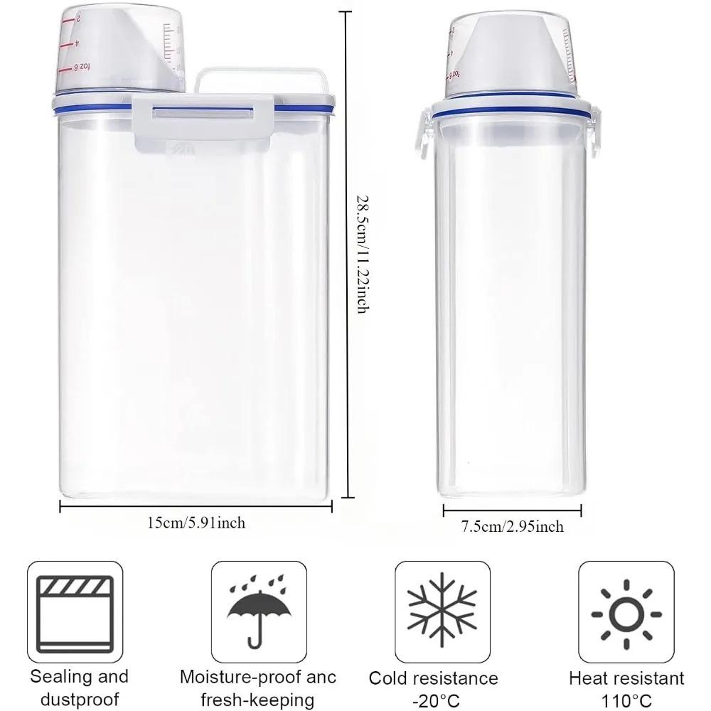 Rice Dry Food Storage Container BPA Free Food Preservation Container Plastic Sealed Container Dispenser with Pour Measuring Cup