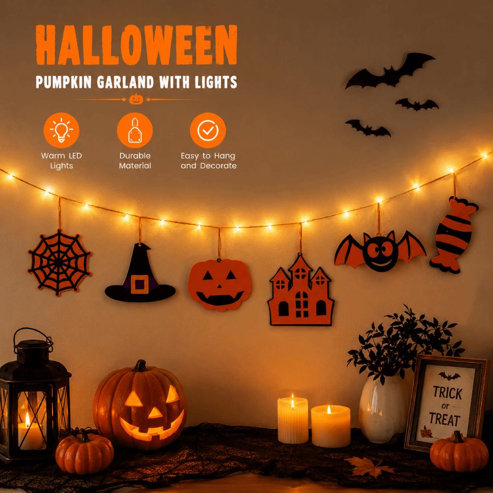 Halloween Flag Halloween Light-Up Banner Creative Party Banner String Light  Haunted House Decor