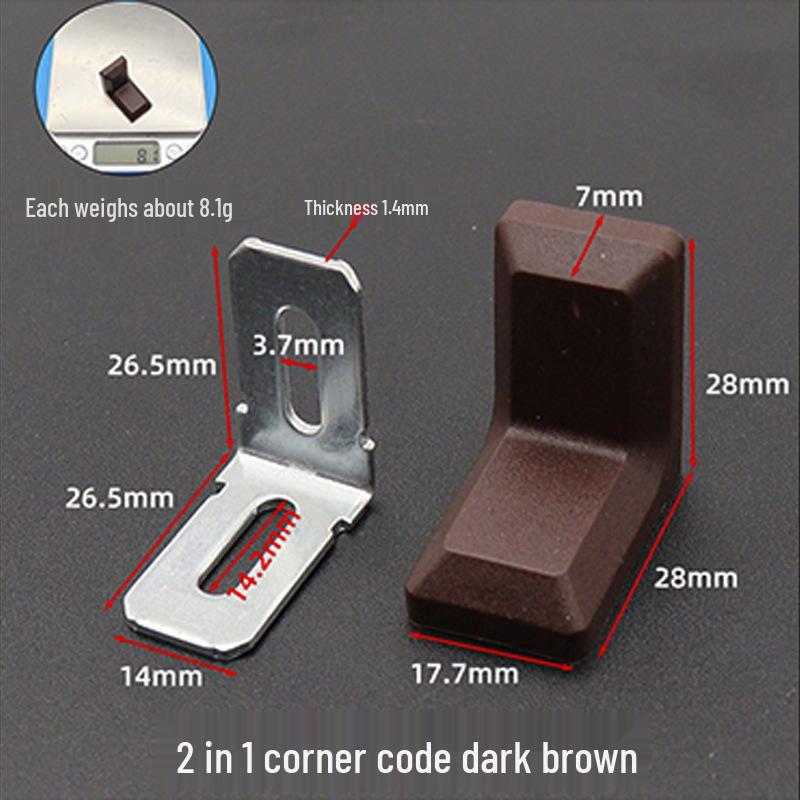Diswei L-Shaped Plastic 90° Corner Bracket for Shelves and Cabinets