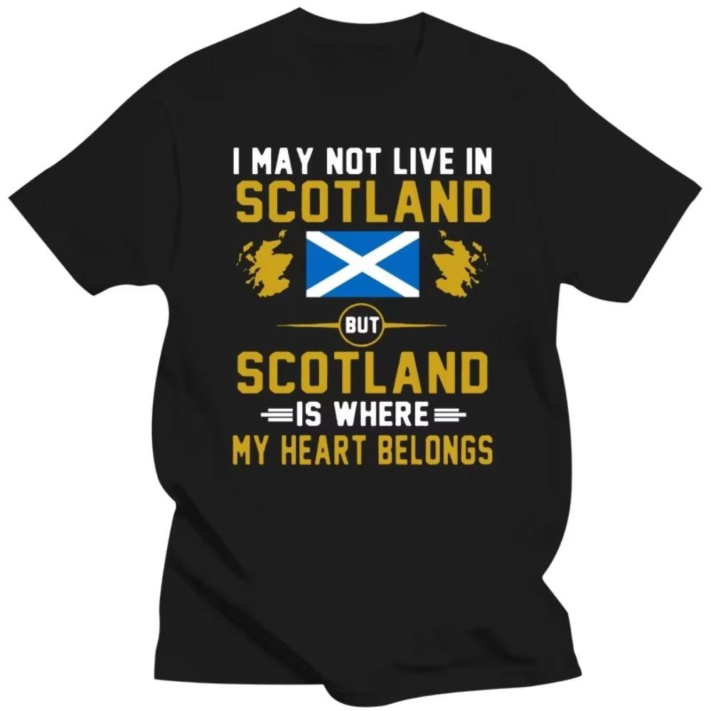 

Футболка Funny Scotland My Heart Belongs с графическим принтом из хлопка в уличном стиле с коротким рукавом, подарки на день рождения, летняя футболка в мужском стиле XXXXXL чёрный