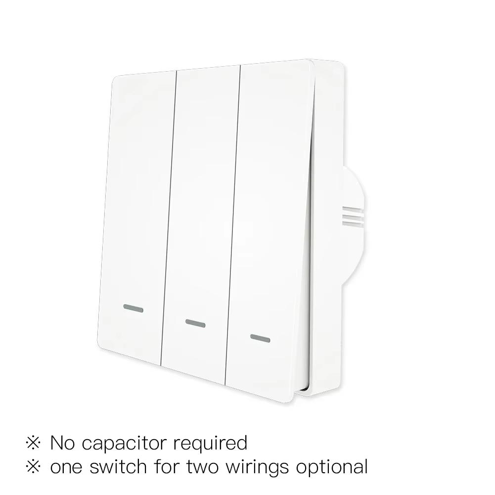 MOES Smart Light Switch Tuya ZigBee No Neutral Wire No Capacitor Needed Smart Life 2/3 Way Works with Alexa Google APP Remote