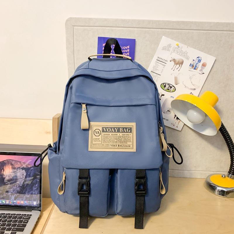 Boys Girls Backpack Letter Large Capacity High School Student Schoolbag