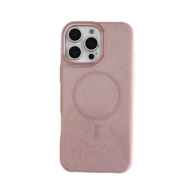 Simple and Practical iPhone 16 Pro Max Apple 17 Phone Case 15/14 Magnetic IMD Glitter Fine Circle Soft Case