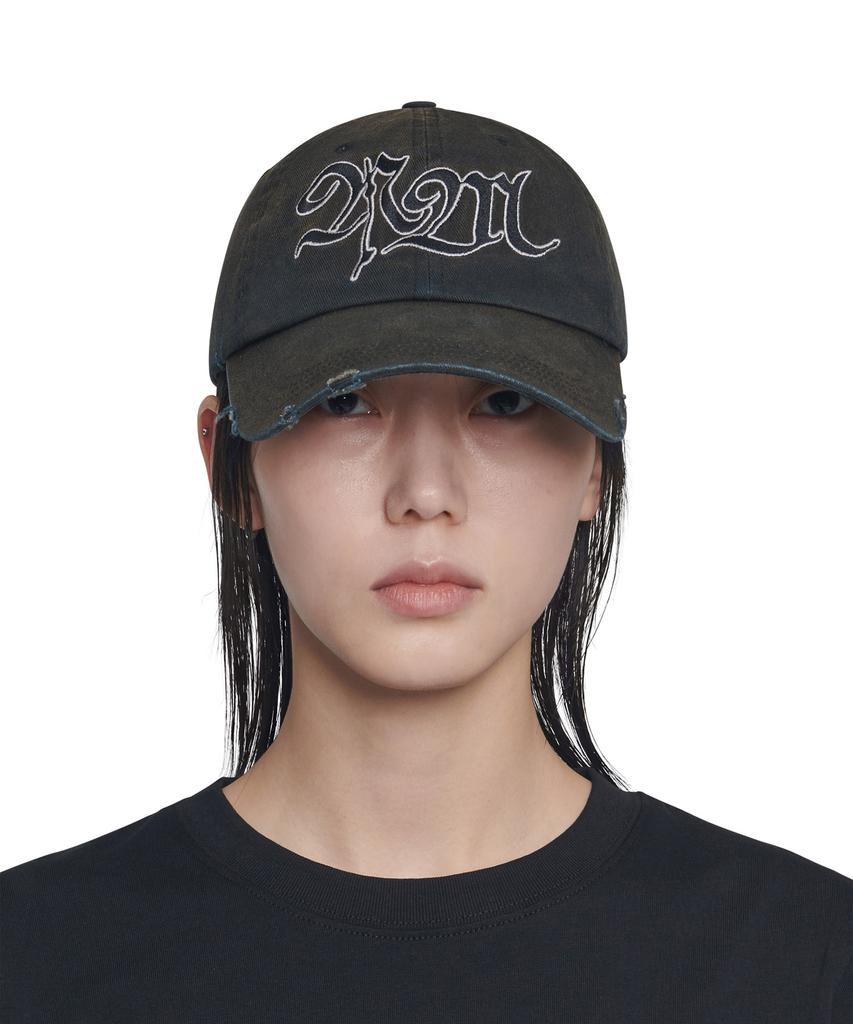 Nomaenyueol Bleached Nm Logo Ball Cap - Washed Black