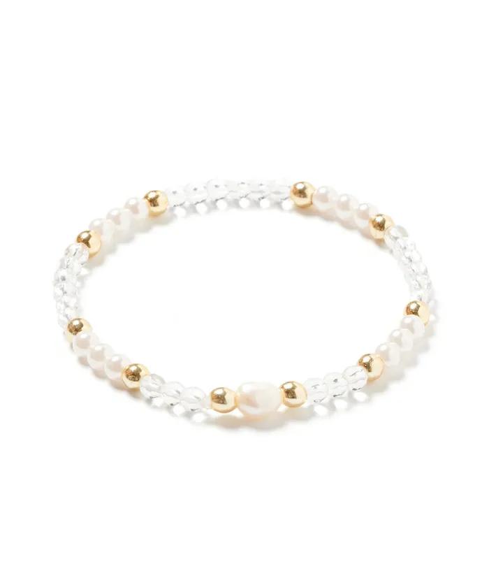 Crystal Pearl Mix Bracelet (PLT-BR-037_WT)