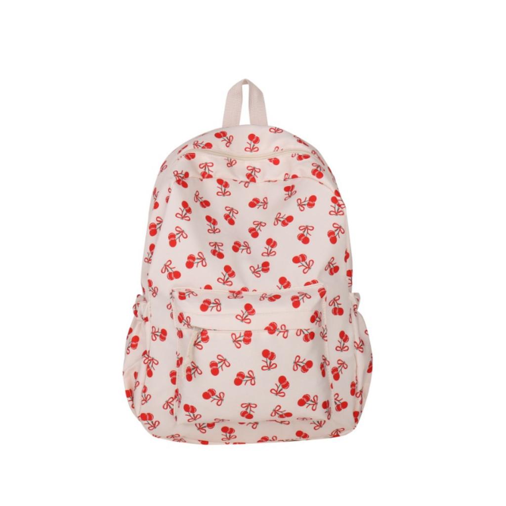 ins cute cartoon printed backpack Japanese style girl schoolbag women cute cherry travel bag