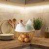 Egg Storage Basket Chicken Egg Basket with Chicken Shaped Lid Eggs Holder for Pantry