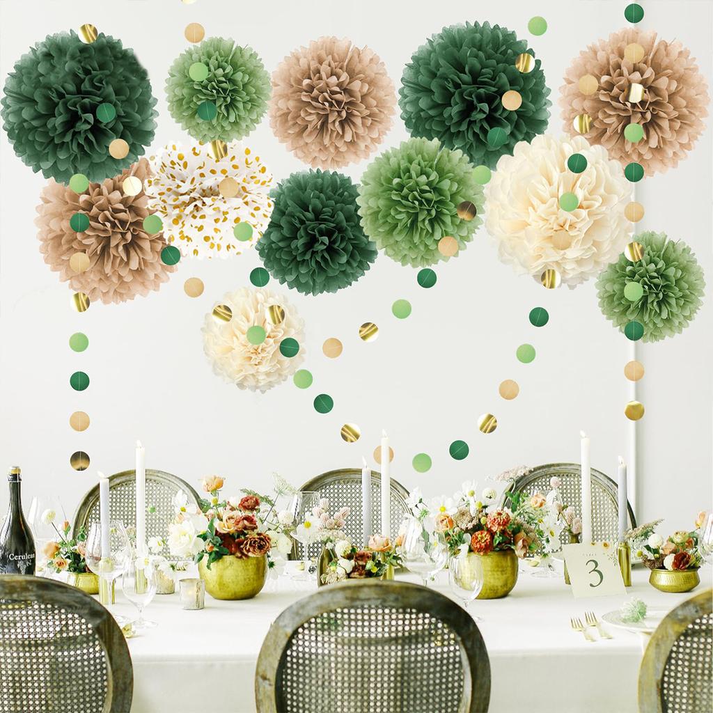 Decoratiuni Nunta Pom Poms Tissue Ghirlanda De Hârtie Rotunda Pentru Nunta Decorat Ziua Zilei Fond