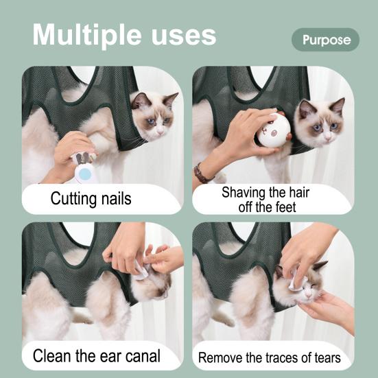 Dog Grooming Hammock Breathable Mesh Cat Grooming Hammock Pet Grooming Restraint Sling for Cats Small Medium Dogs Nail Trimming