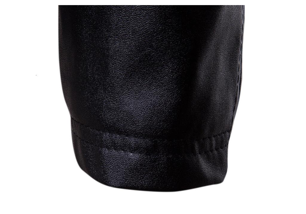 Autumn and winter new men's stand-up collar double pocket casual locomotive leather jacket jacket Y
