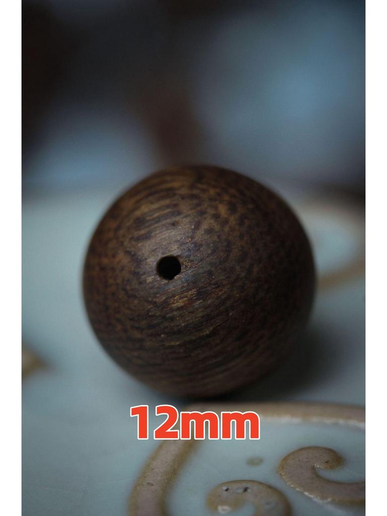 Vietnamese Green Kyara Agarwood Bracelet: Natural Loose Spacer Beads, 90% Sink Grade, Buddhist Design
