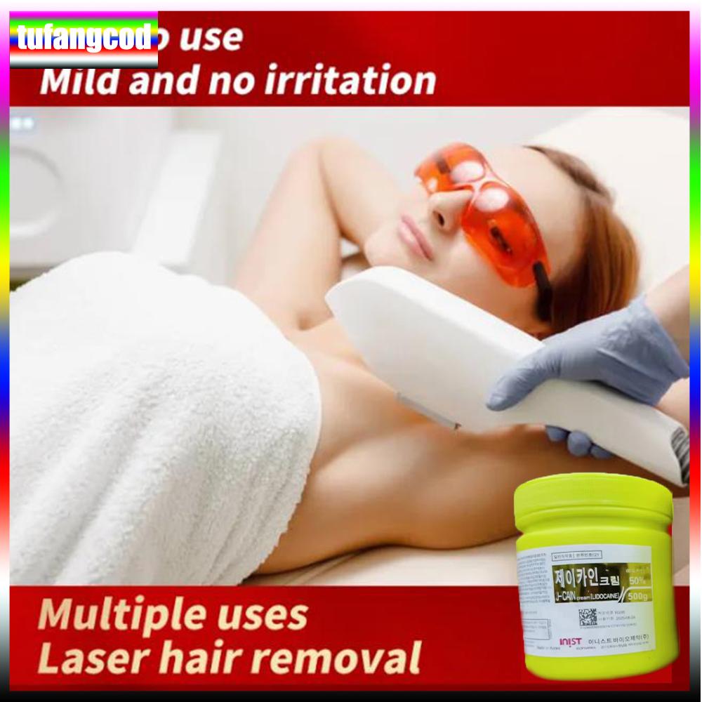 Tufangcod 500g Tattoo-Anästhetikum, schnelle Hautbetäubung, 50 % gelbe Creme, semipermanent