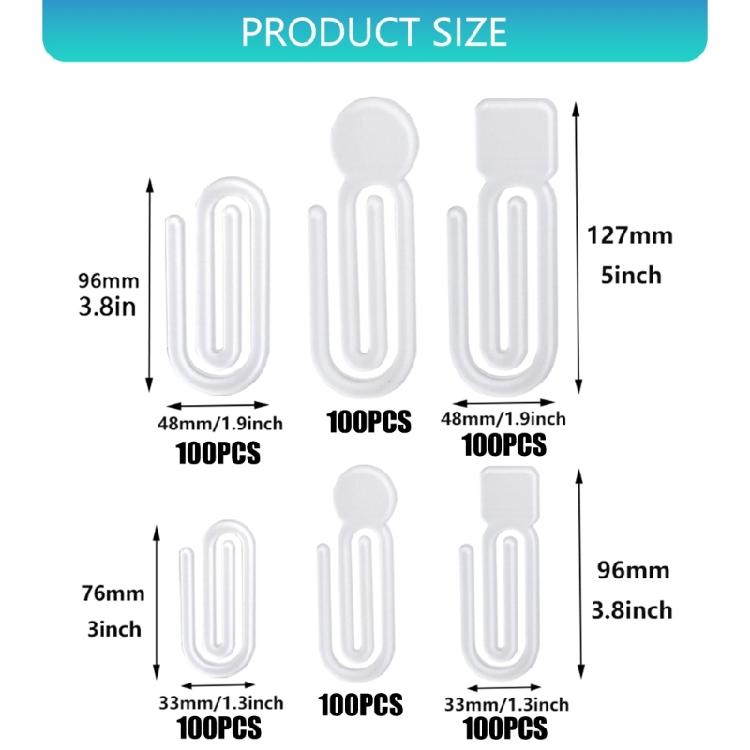 Creative Acrylic Paper Clips, Set Of 100 Multifunctional Book Sealing Clip Office School Document Craft Accessories