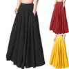 2026 Spring Solid Color Plus Size Women's Pleated Long Skirt with Elastic Waist