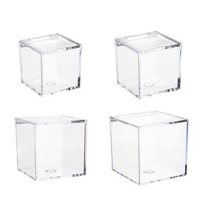 Lot de 12 Boîtes d'Emballage Carrées Transparentes en Plastique pour Bonbons et Biscuits Créatifs Boîtes Anti-Poussière Contenants Cubiques Carrés avec Couvercle