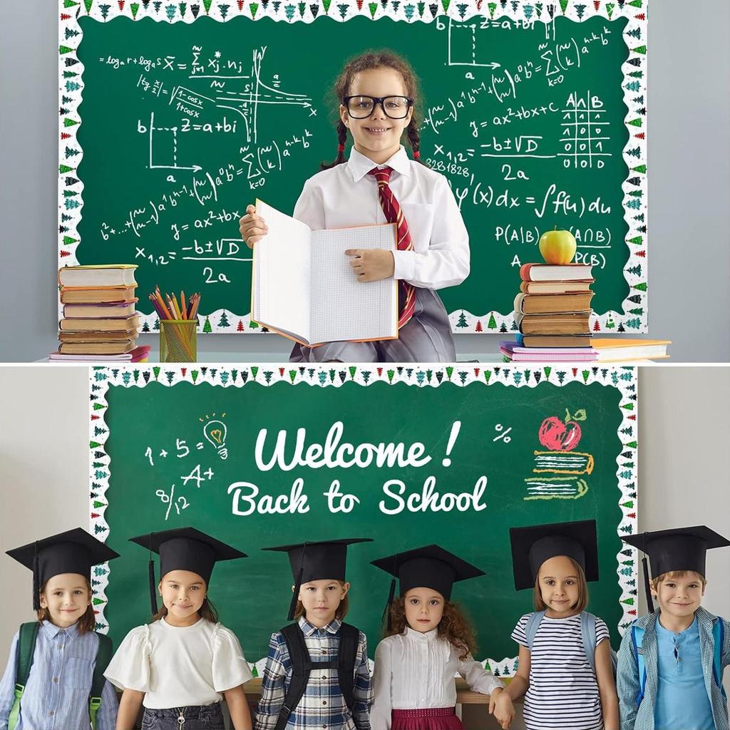 Christmas Tree Classroom Board Decorations 59 Feet Christmas Bulletin Board Border Home Decorations For Stairs Offices Window