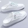 Half slippers women's 2025 summer new versatile thin breathable mesh shoes sandals outer wear bag head white single shoes