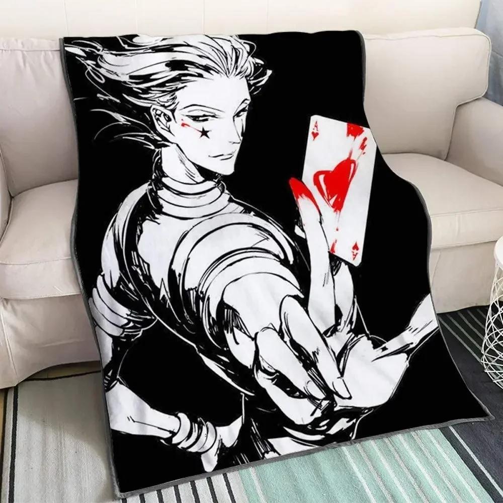 

Hunter Hunter - Hisoka Holding Heart A 3D Printed Blanket Cartoon Anime Characters Soft Plush Flannel Blanket Quilt Anime Fans# 75X95CM серый