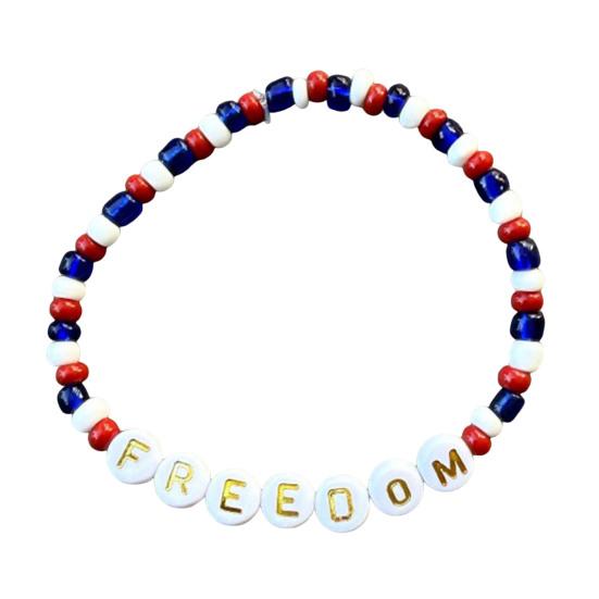 

Браслеты Свободы Памятный Браслет из Бусин Эластичный Переломный Момент Патриотические Браслеты для Мужчин Женщин Детей Памятные G