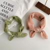 Cotton and linen silk scarf neck small square scarf summer retro literary floral decoration neck protection small scarf scarf headscarf headband