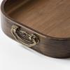 Square Bamboo Food Tray with Classic, Legs and Carrying Handle Eco-friendly Tea Tray for Item Storage