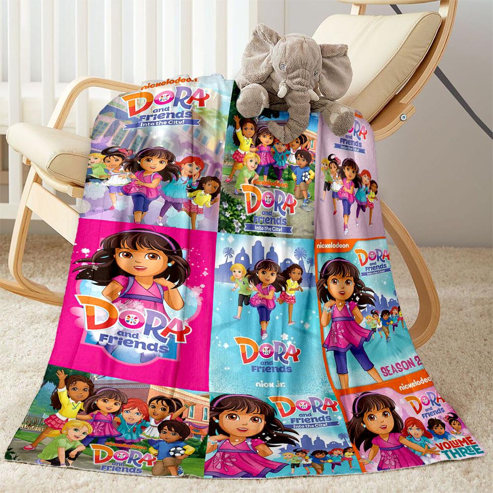 Dora Explorer Blanket Warmthful Decor Perfect for Sofa Office Bed Four Seasons Universal Digital Print Ideal Gift for Friends Family Couples Picnic